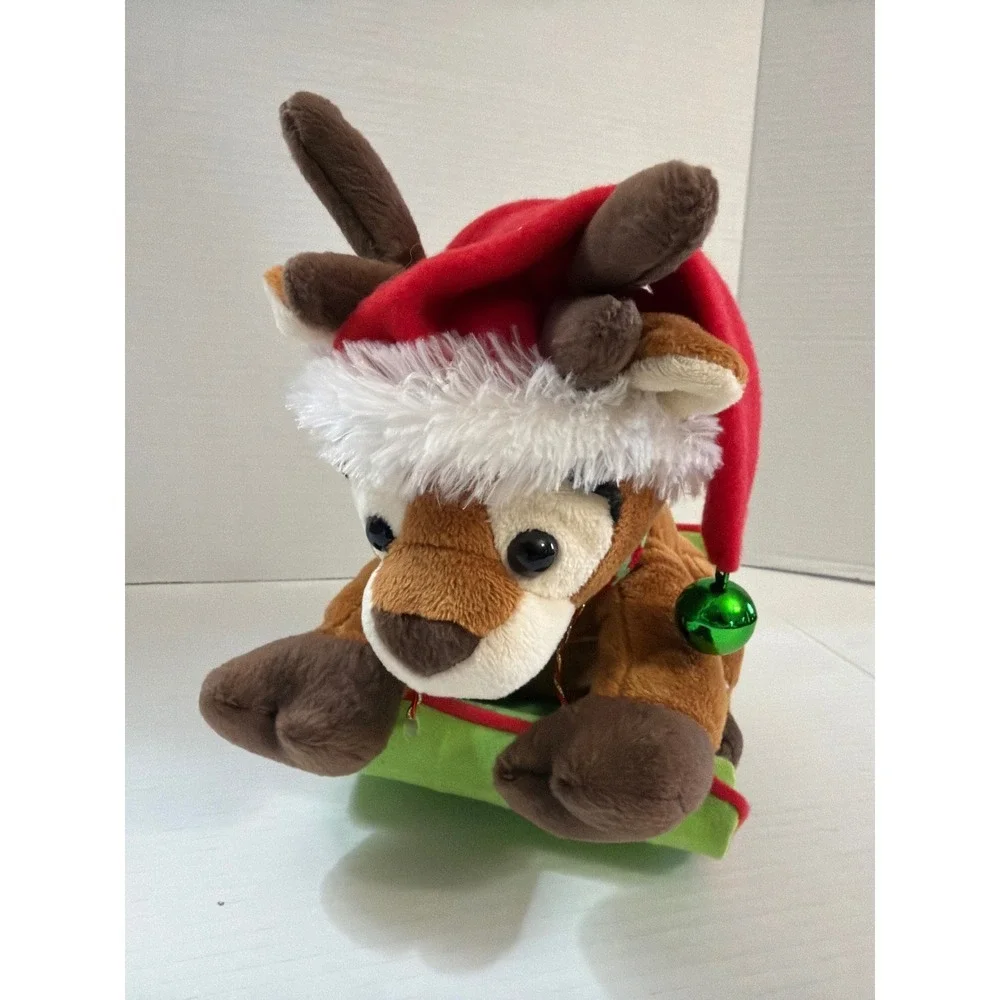 Animated Christmas Rocking Santa Reindeer‎ Plush Toy